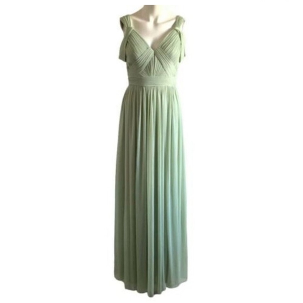AZAZIE Calla Chiffon Cold Shoulder Dusty Sage Dress
